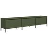vidaXL Meuble TV vert olive 202x39x43,5 cm acier lamin&eacute; &agrave; froid