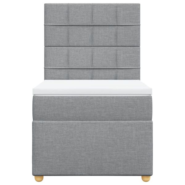 vidaXL Sommier à lattes de lit avec matelas gris clair 80x200 cm tissu