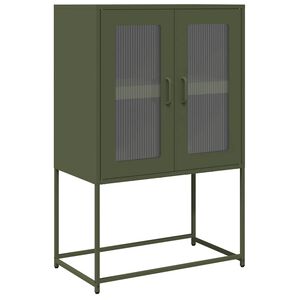 vidaXL Buffet haut vert olive 68x39x107 cm acier