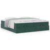 vidaXL Cadre de lit ottoman avec matelas vert fonc&eacute; 160x200 cm velours