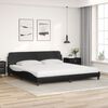 vidaXL Lit avec matelas Dover noir 200x200 cm similicuir
