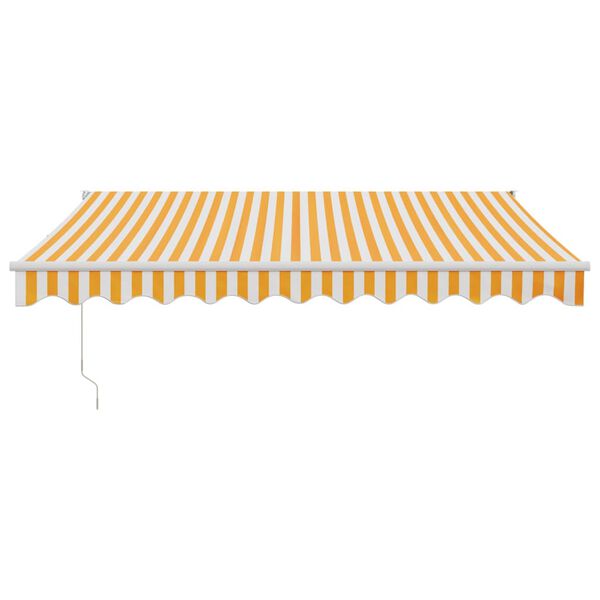 vidaXL Auvent r&eacute;tractable jaune et blanc 3x2,5 m tissu et aluminium