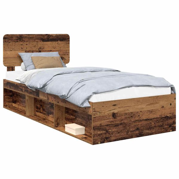 vidaXL Cadre de lit Bois ancien 90 x 190 cm Pin massif