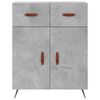 vidaXL Buffet haut Gris b&eacute;ton 69,5x34x180 cm Bois d'ing&eacute;nierie