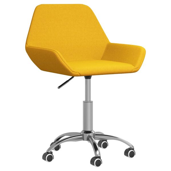 vidaXL Chaise pivotante de bureau Jaune moutarde Tissu