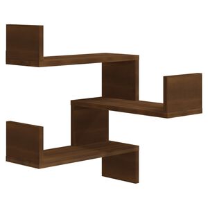 vidaXL &Eacute;tag&egrave;re d'angle murale Ch&ecirc;ne marron 40x40x50 cm Bois ing&eacute;nierie