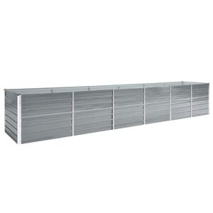 vidaXL Lit sur&eacute;lev&eacute; de jardin Acier galvanis&eacute; 480x80x77 cm Gris