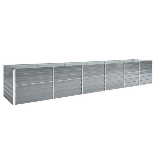 vidaXL Lit sur&eacute;lev&eacute; de jardin Acier galvanis&eacute; 480x80x77 cm Gris
