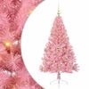 vidaXL Sapin de No&euml;l artificiel pr&eacute;-&eacute;clair&eacute; Rose 150 cm PVC