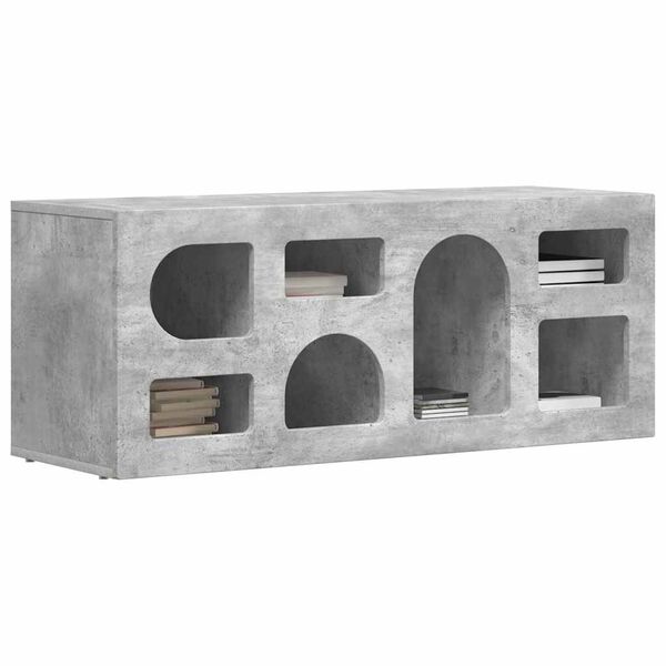 vidaXL Meuble TV Gris b&eacute;ton 100 x 35 x 40 cm Bois d'ing&eacute;nierie