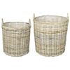 vidaXL Panier &agrave; Plantes GENDT 2 pi&egrave;ces Gris naturel Rattan Kubu