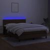 vidaXL Sommier &agrave; lattes de lit matelas et LED Marron fonc&eacute; 140x200 cm