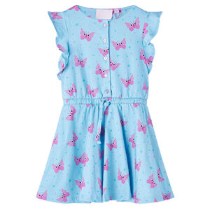 Robe pour enfants avec boutons sans manches bleu 116