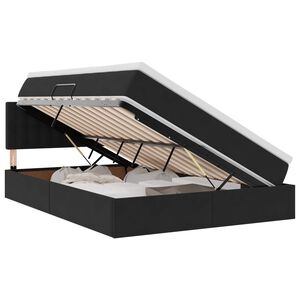 vidaXL Lit de Rangement avec matelas Noir 140 x 190 cm Velours