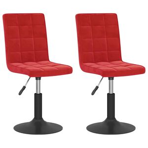 vidaXL Chaises &agrave; manger pivotantes lot de 2 rouge bordeaux velours