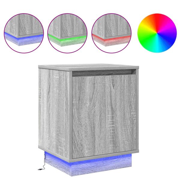 vidaXL Cabinet de chevet Gris 39 x 34,5 x 50 cm Bois d'ing&eacute;nierie