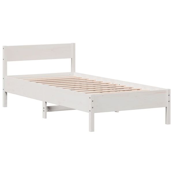 vidaXL Cadre de lit sans matelas blanc 100x200 cm bois de pin massif