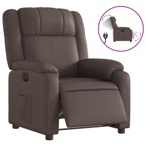 vidaXL Fauteuil inclinable &eacute;lectrique Marron Similicuir