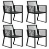 vidaXL Chaises de jardin lot de 4 Corde en rotin Noir