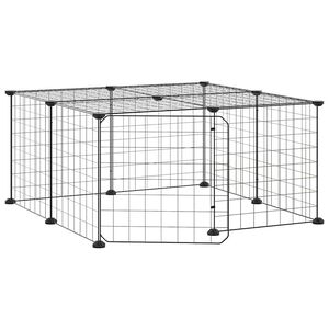 vidaXL Cage animaux de compagnie &agrave; 12 panneaux et porte Noir 35x35 cm