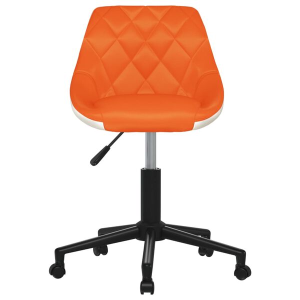 vidaXL Chaise de bureau pivotante Orange et blanc Similicuir