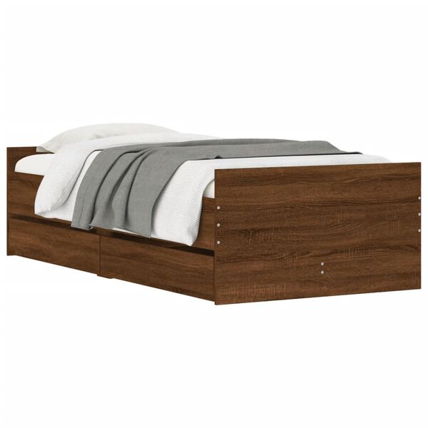vidaXL Cadre de lit sans matelas chêne marron 75x190 cm
