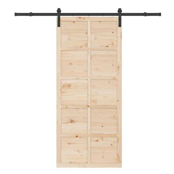 vidaXL Porte coulissante Marron 80 x 208 cm Bois de pin massif