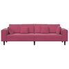vidaXL Canapé avec coussin Bordeaux 250 x 77 x 76 cm Velours