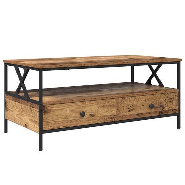vidaXL Table basse Bois ancien 100 x 51 x 45 cm Bois d'ing&eacute;nierie