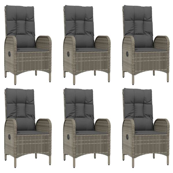 vidaXL Ensemble à manger de jardin 9 pcs coussins gris résine tressée