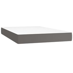 vidaXL Matelas de lit &agrave; ressorts ensach&eacute;s fermet&eacute; moyenne Gris 120x200x20cm Similicuir