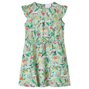 Robe enfants &agrave; manches kaki clair 104