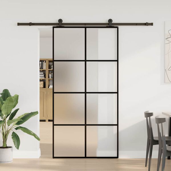 vidaXL Porte coulissante et kit de quincaillerie 102,5x205cm Verre ESG