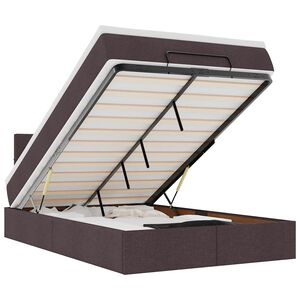 vidaXL Lit ottoman avec matelas marron fonc&eacute; 120x200 cm tissu