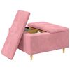 vidaXL Tabouret bouton avec coussin Rose 80 x 80 x 45 cm Velours