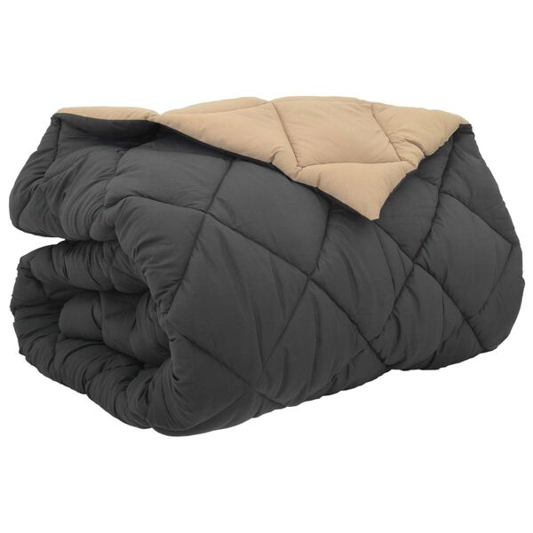 vidaXL Duvet d'hiver Anthracite et Taupe 240 x 200 cm Microfibre