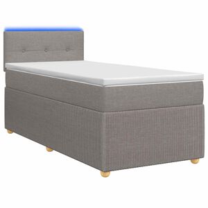 vidaXL Lit boxspring avec matelas Taupe 90 x 190 cm Tissu