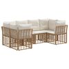 vidaXL Ensemble de canap&eacute;s d'ext&eacute;rieur 6 pcs Naturel Polyester