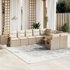 vidaXL Salon de jardin avec coussins 9 pcs beige r&eacute;sine tress&eacute;e
