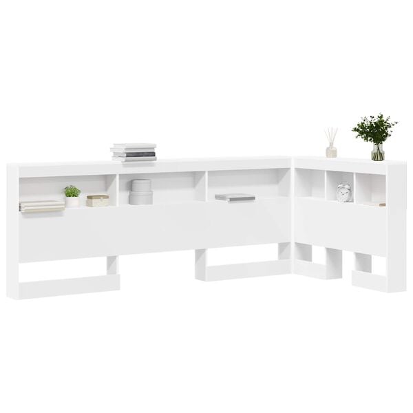 vidaXL T&ecirc;te de lit de rangement Blanc 100 cm Bois d'ing&eacute;nierie