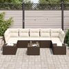 vidaXL Ensemble de canapé de jardin 8 pcs Marron Poly rotin