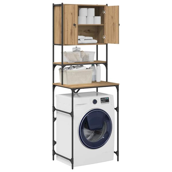 vidaXL Cabinet pour lave-linge Ch&ecirc;ne artisanal 68 x 48,5 x 194 cm