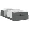 vidaXL Cadre de lit avec matelas avec matelas 2 pcs Gris Fonc&eacute; tissu