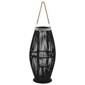 vidaXL Bougeoir suspendu Bambou Noir 60 cm