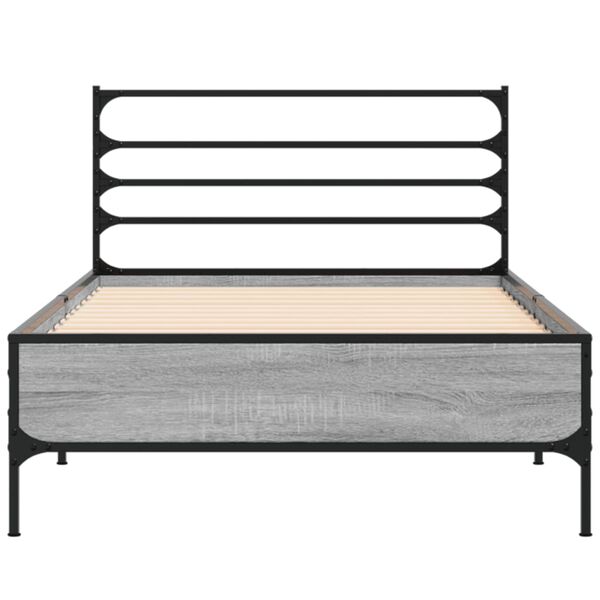 vidaXL Cadre de lit sans matelas sonoma gris 90x190 cm