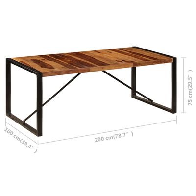vidaXL Table à dîner 200x100x75 cm Bois de Sesham solide