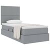 vidaXL Lit avec rangement et matelas Gris clair 90 x 190 cm Polyester