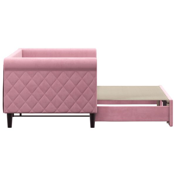 vidaXL Lit de jour avec gigogne sans matelas rose 80x200 cm