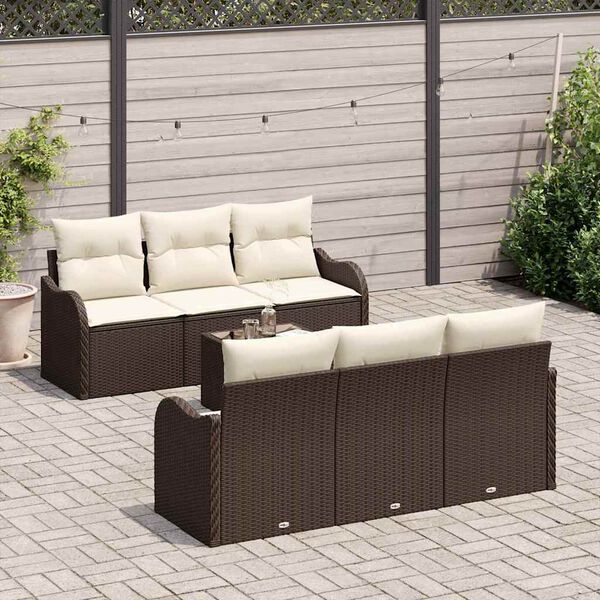 vidaXL Ensemble de canap&eacute; de jardin Marron 55 x 55 x 37 cm polyrotin