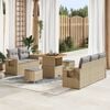 vidaXL Ensemble de canap&eacute; de jardin 10 pcs Beige et Gris clair